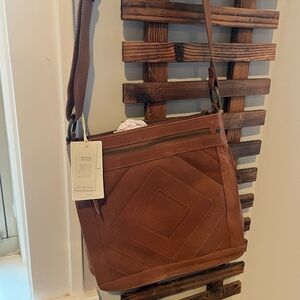 Lucky Brand Zona Camel Leather Crossbody Handbag